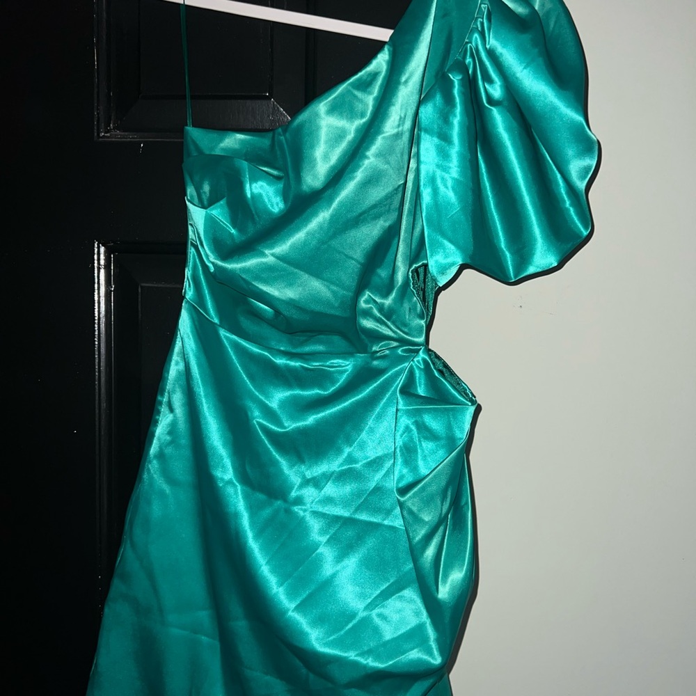 Elegant Teal One-Shoulder Dress - NWT